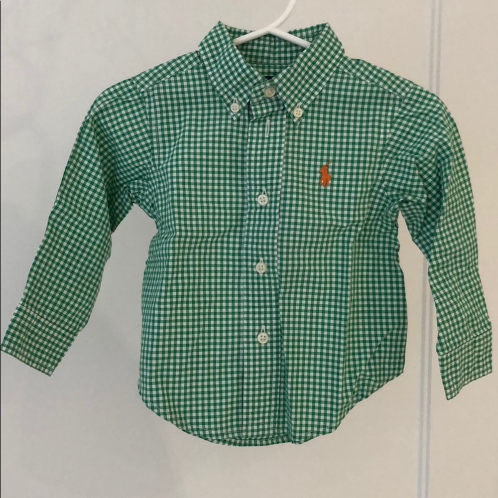 Ralph Lauren Baby Dress Shirt Green Check 9M